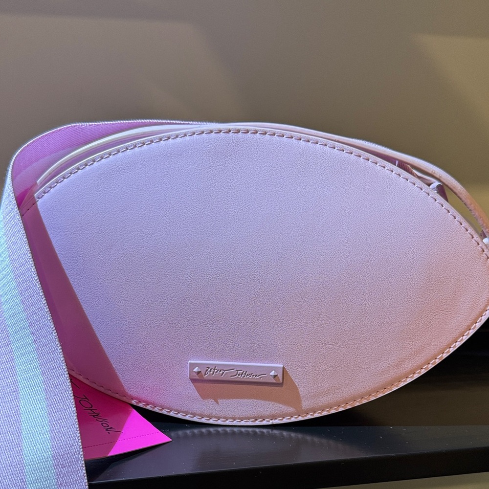 Betsey Johnson Pink Glitter Football Bag - Picture 5 of 8